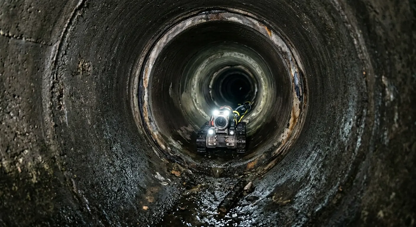 Robotic sewer camera inspecting pipe interior for Sewer Line Repair in Scottsboro